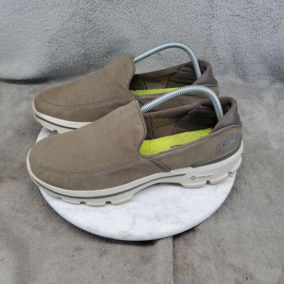 Skechers Shoes Womens Size 8.5 Brown Canvas Go Walk 3 Slip On Sneakers - Picture 1 of 11
